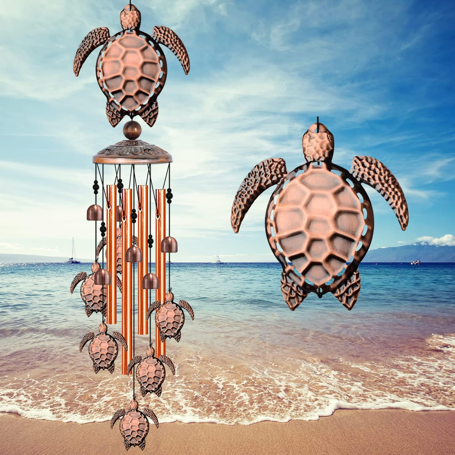 JUNQIU Turtle Wind Chime,Sea Turtle Gifts for Women,Wind Chimes Outdoor Clearanc...