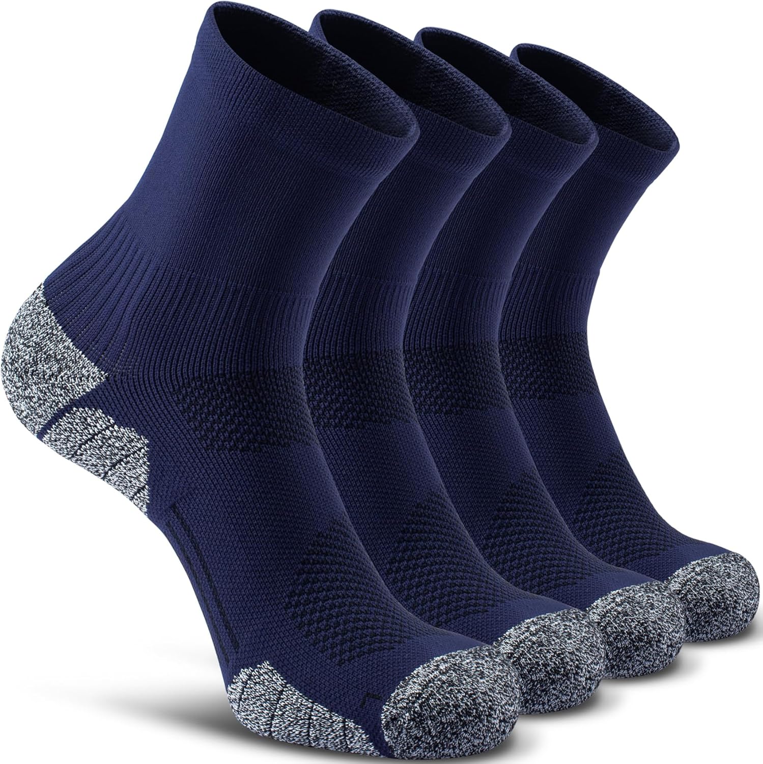 CWVLC Compression Athletic Quarter Socks Cushioned for Men Women Small 4-pairs N...