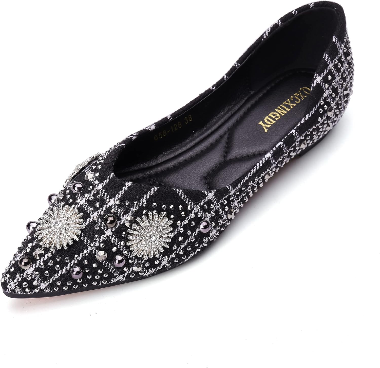 Flats for Women Pointed Toe Fashion Wedding Ballet Shoes Memory Foam Insole Work...