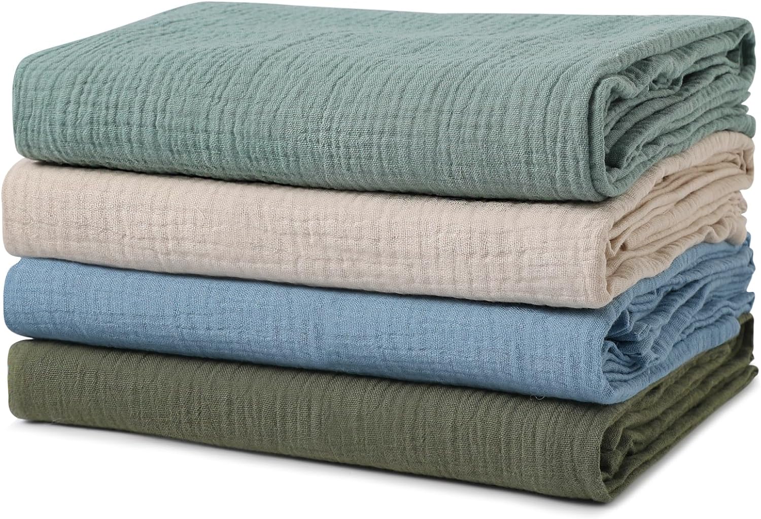 GLLQUEN BABY Muslin Swaddle Blankets for Boys and Girls, 4-Pack Baby Blankets fo...