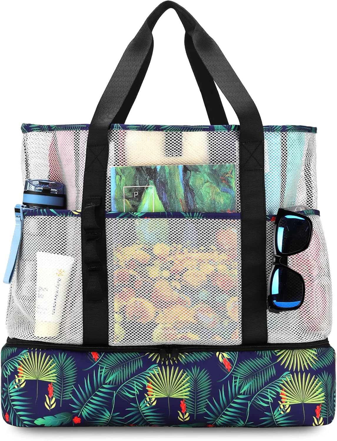 Beach Bag with Cooler,Mesh Beach Bags for Women Sandproof for Pool and Swimming...