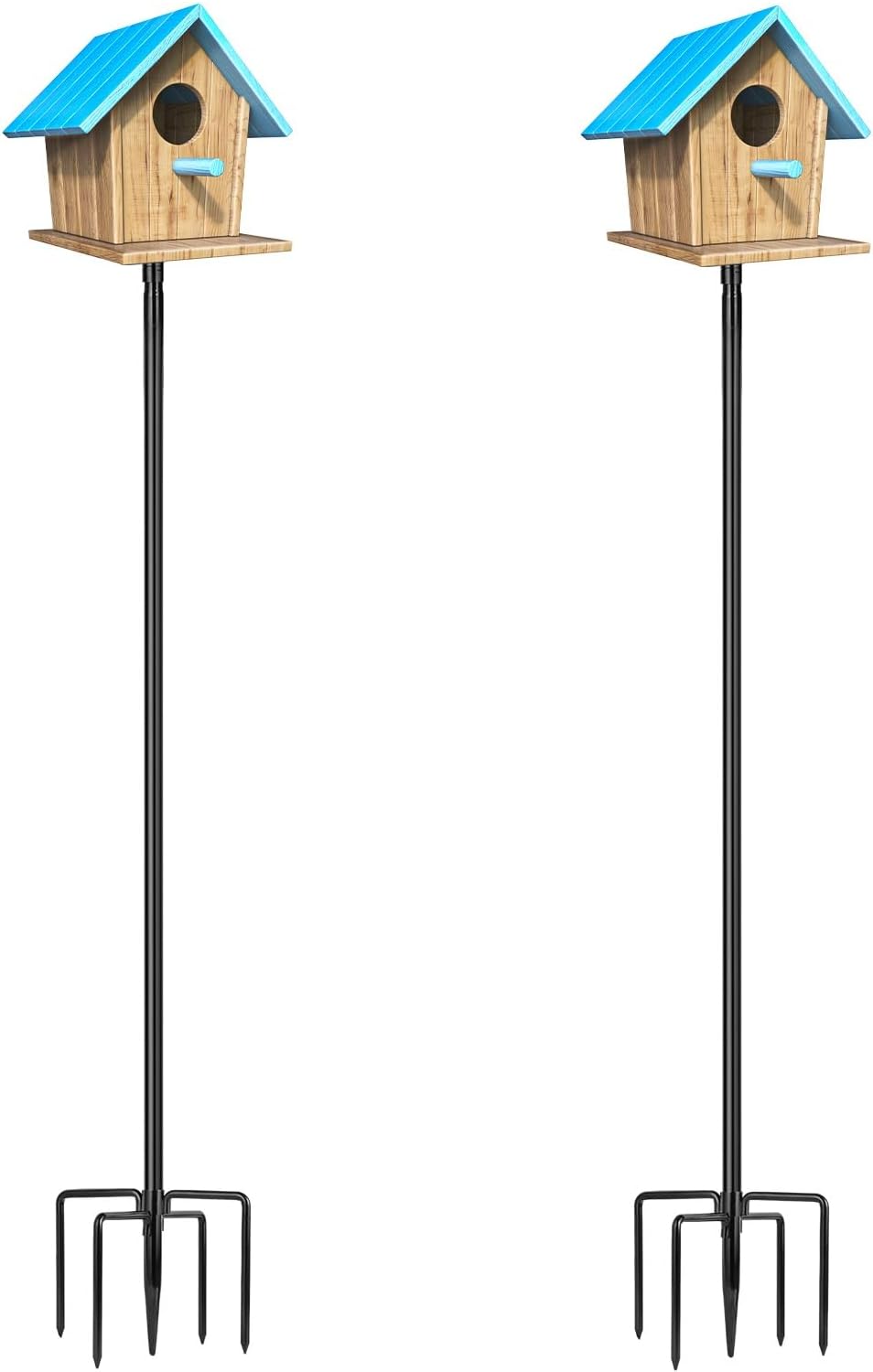 Bird House Pole, 2 Pack 109 Inch Bird House Pole Mount Kit with 5 Prongs for Out...