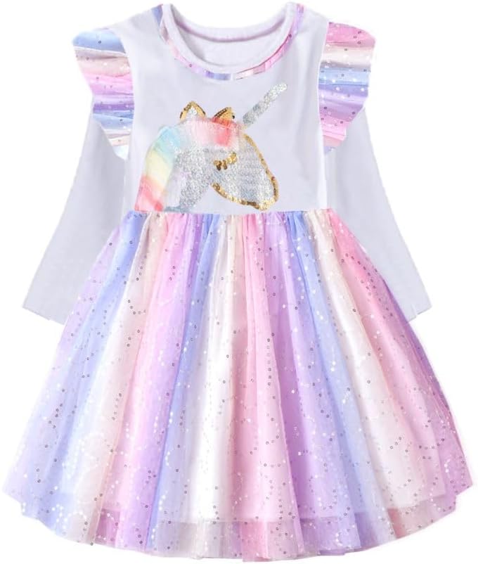 VIKITA Toddler Girls Dresses Winter Long Sleeve Tutu Party Dress for Girl 2-12 Y...