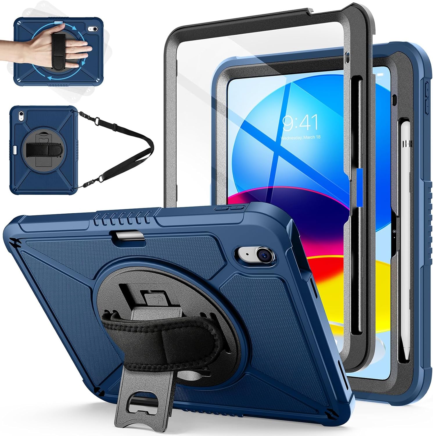 ZtotopCases for iPad 10th Generation Case 10.9 Inch with Screen Protector, Pen H...
