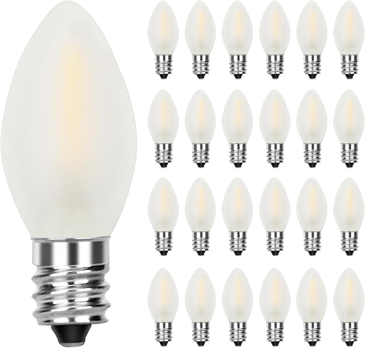 SUNSGNE C7 LED Christmas Night Light Bulbs, 0.6 Watt LED Frosted Replacement Bul...