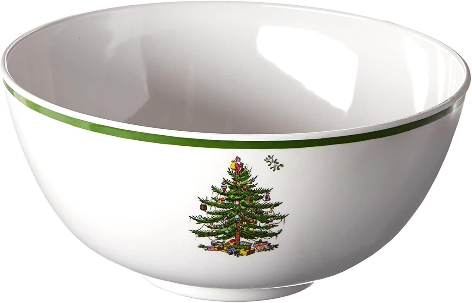 Spode Christmas Tree Melamine Deep Bowl - Large 11-Inch Round Serving Bowl for S...