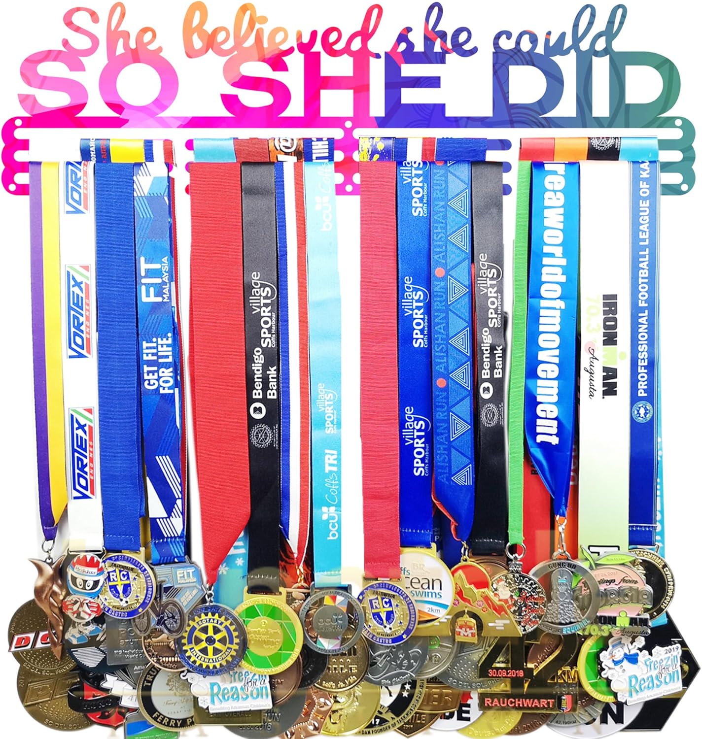 Race Medal Holder Wall Hanger,Marathon Medal Display and Runner Medal Hanger Dis...