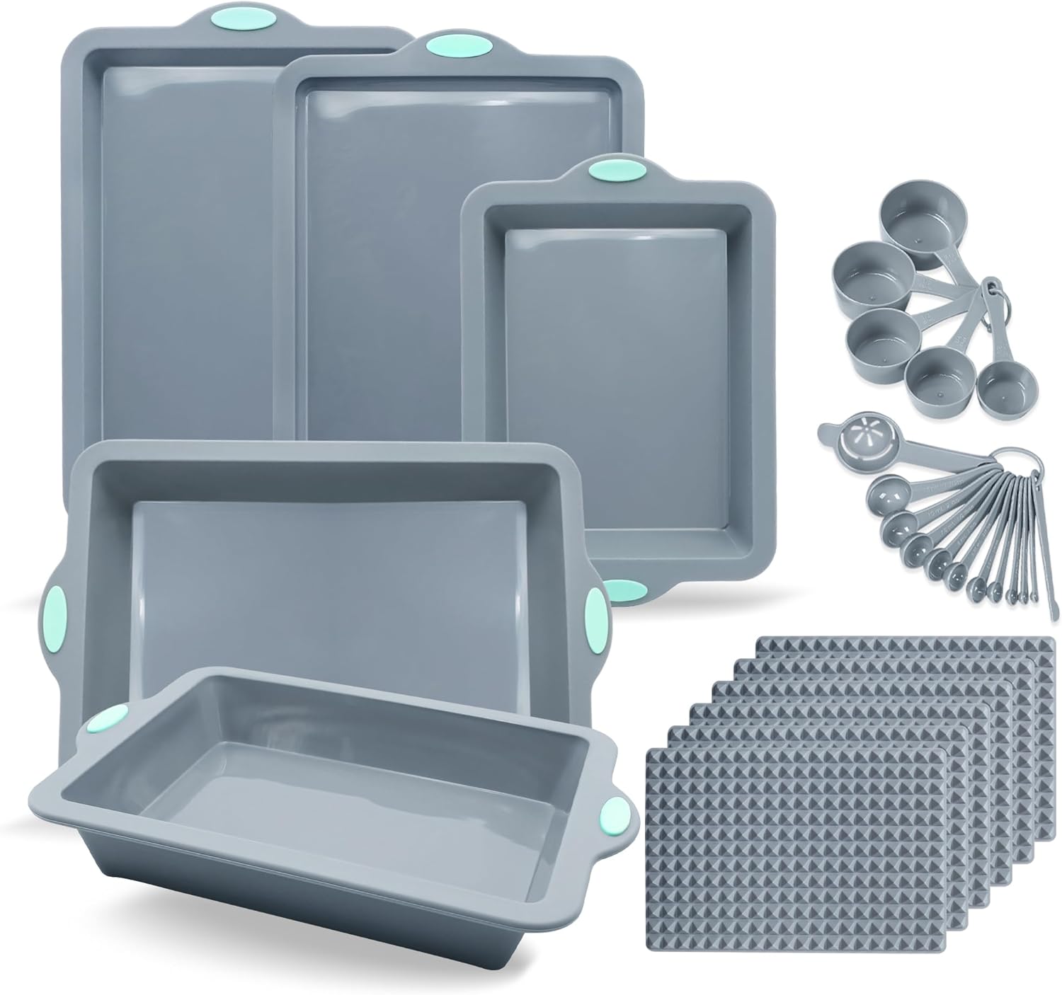 To encounter 28 Pieces Silicone Baking Pans Set, Metal Framed Silicone Oven Pans...
