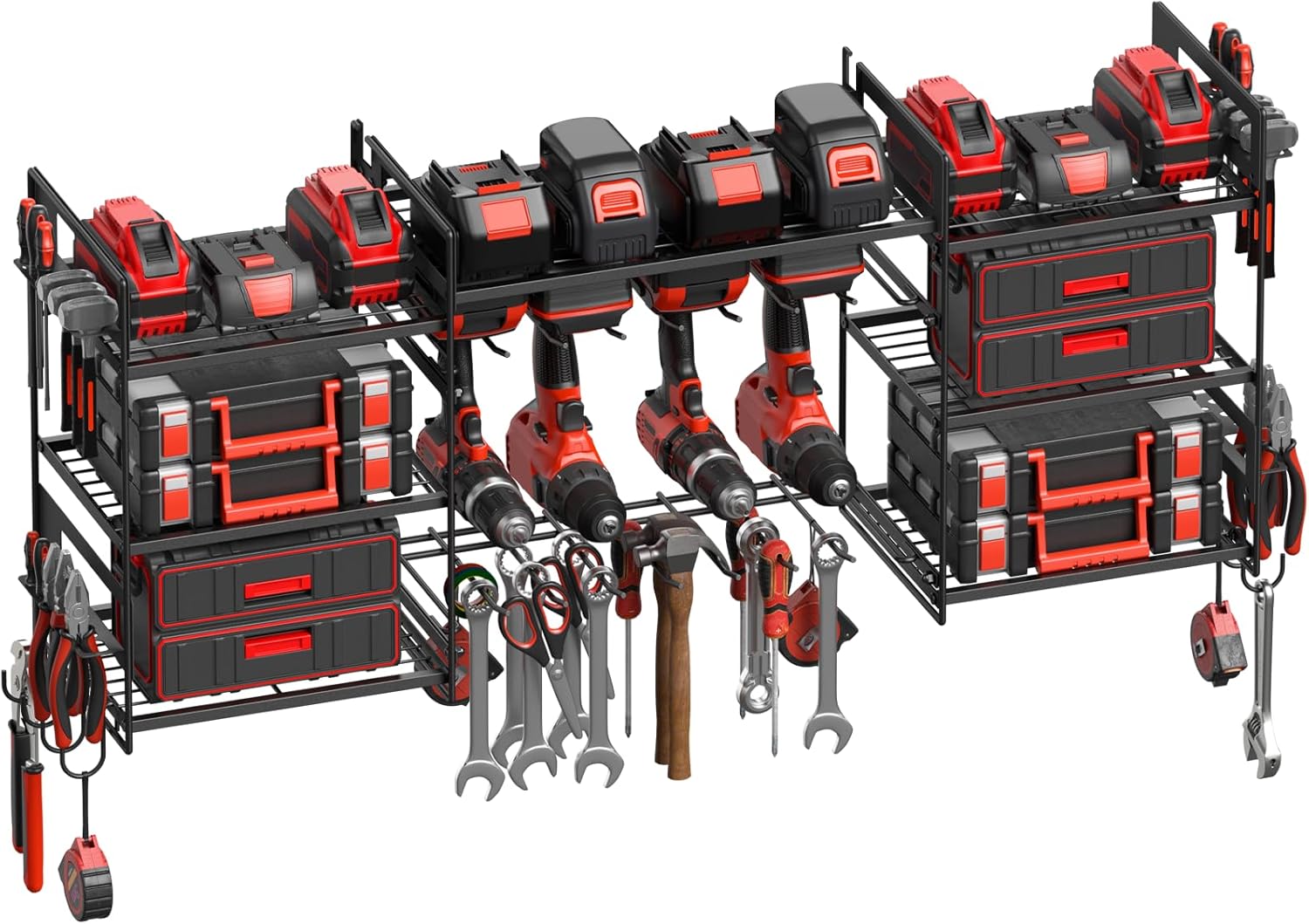 CCCEI Black Power Tools Organizer Wall Mount, Large Garage Organization and Stor...