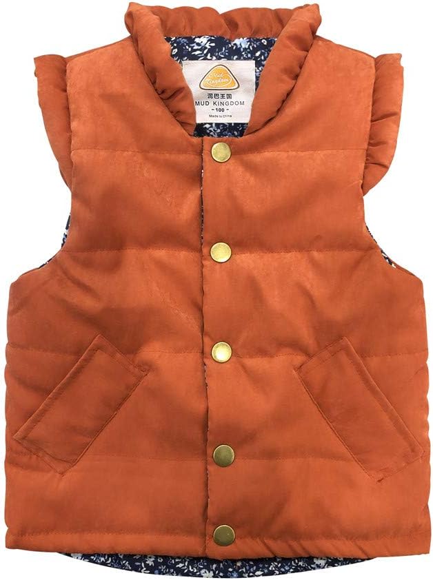 Mud Kingdom Little Girls Vests Outerwear Lightweight Cute Floral 10-12 Brown