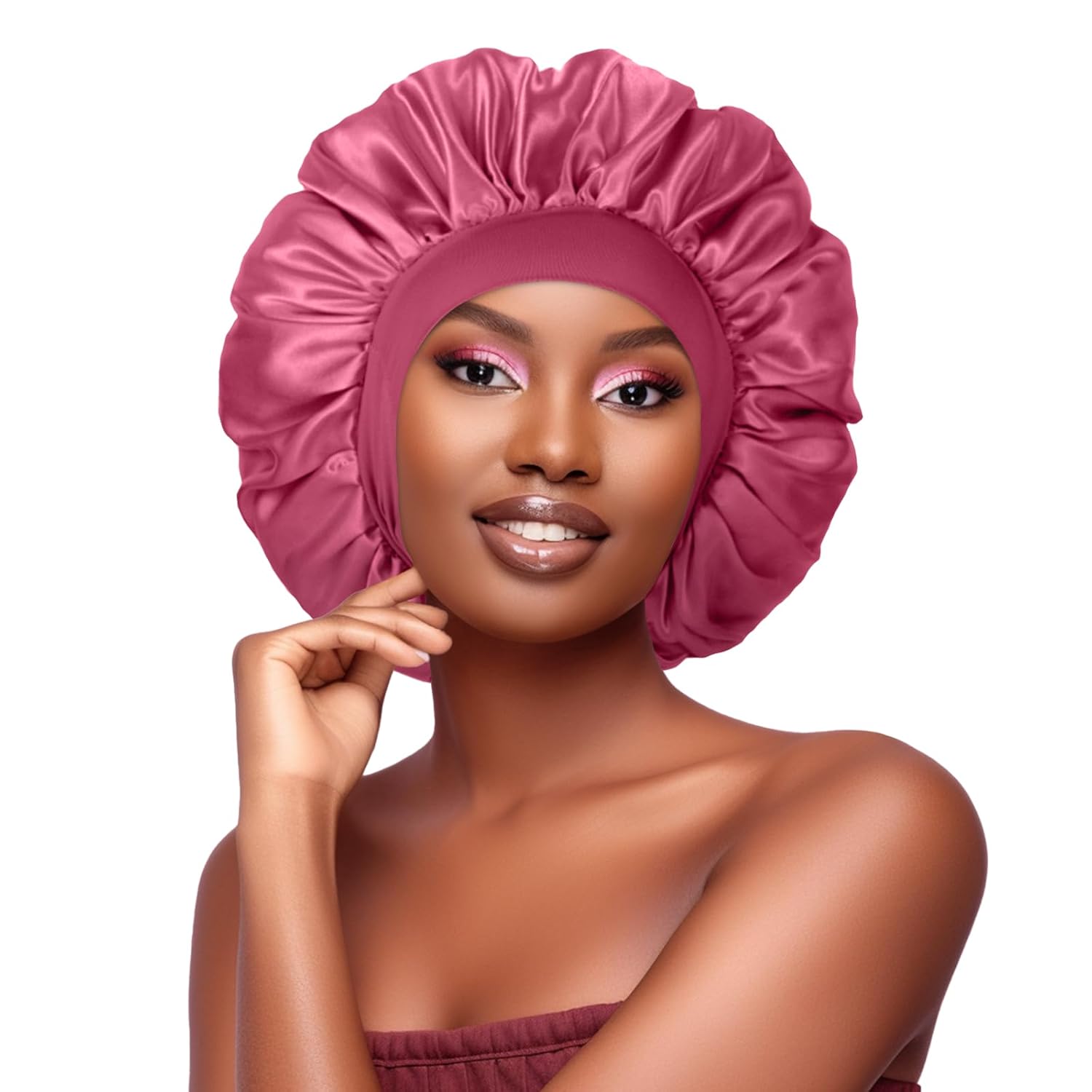 Silk Bonnet Satin Bonnet for Sleeping Sleep Hair Bonnets for Women Curly Hair(ro...