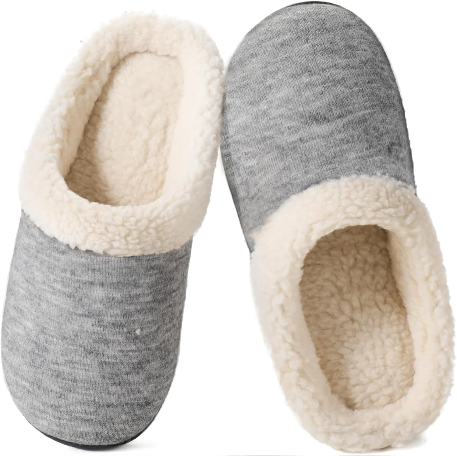 Wishcotton Women's Fur Fleece Slippers with Cozy Memory Foam, Ladies Warm Comfy...