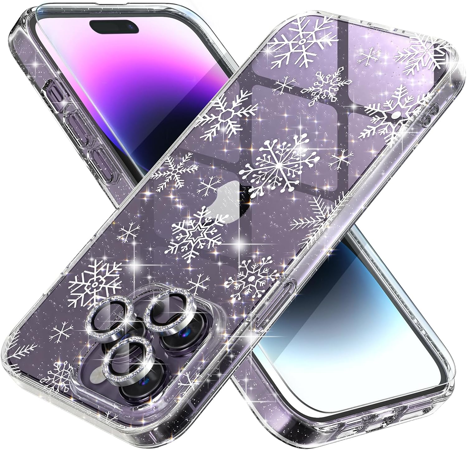Choiche for Christmas iPhone 14 Pro Max Case Cute, Women Clear Glitter Bling Spa...