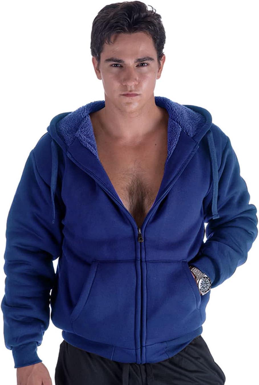 Gary Com Heavyweight Sherpa Hoodies for Men, Thick Fleece Lined Full Zip Up Wint...