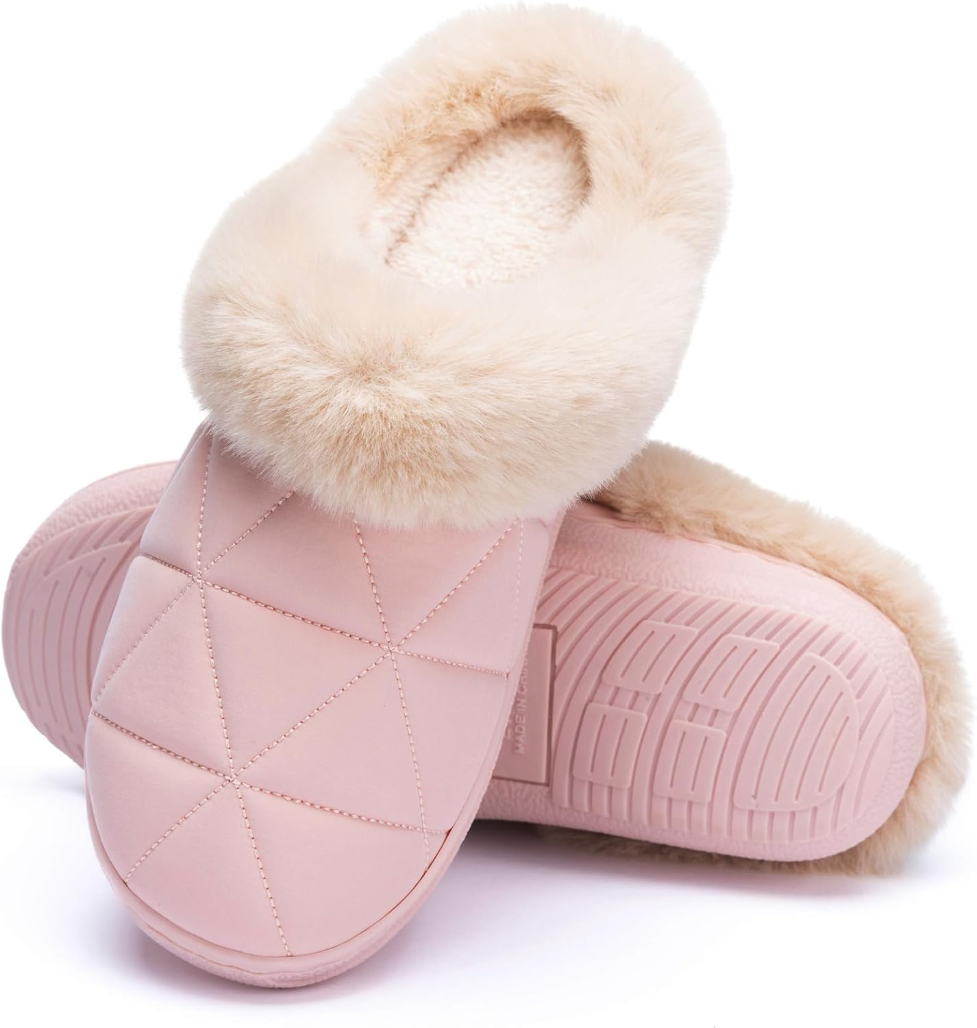 Fuzzy Womens Slippers Memory Foam House Slippers for Women Indoor and Outdoor Co...