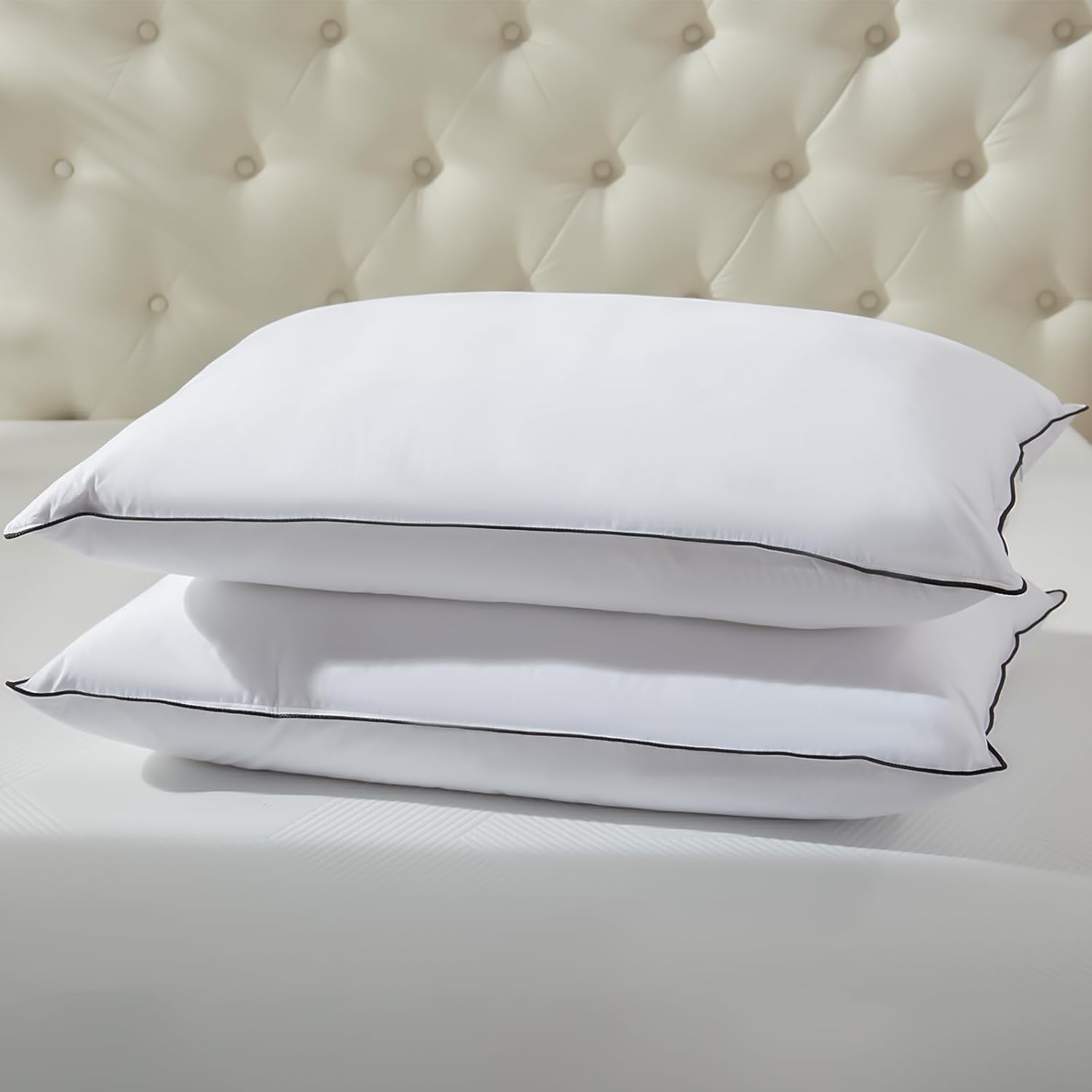 APSMILE Medium Firm Feather Down Pillows Standard Size Set of 2, Luxury Feather...