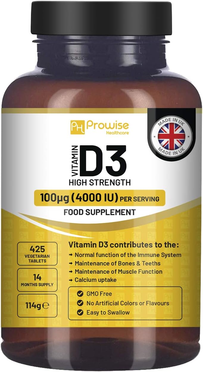 Vitamin D3 4000 IU High Strength I 425 Vegetarian Tablets (14 Months Supply) I E...