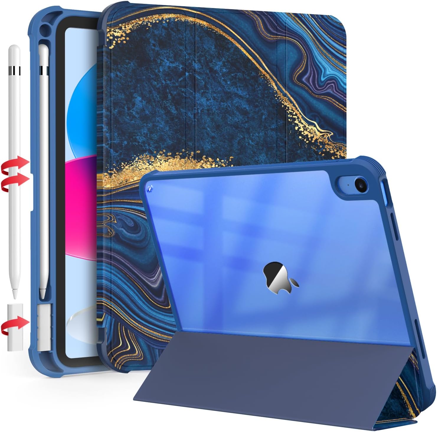 for iPad 10th Generation Case 2022, iPad 10 Case 10.9 inch with Pencil Holder &...
