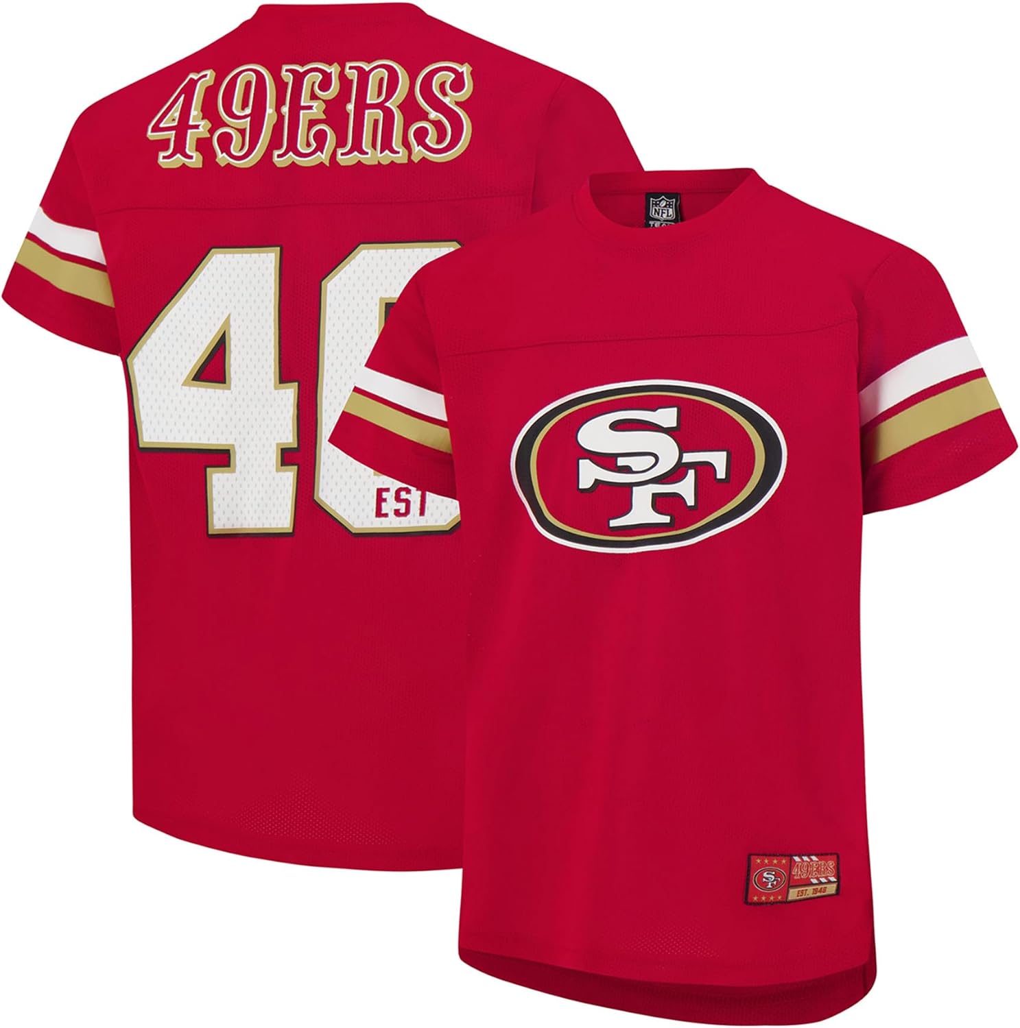 Ultra Game NFL Boys Soft Mesh Ultimate Vintage Game Day T-Shirt San Francisco 49...