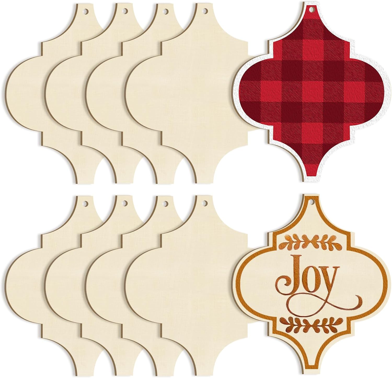 Large Christmas Wooden Ornaments to Paint 10Pcs, DIY Blank Unfinished Bell Wood...