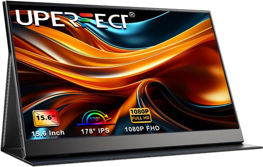 UPERFECT Portable Monitor 15.6 Inch 1080 FHD IPS Monitor with Mini HDMI/Type-C,...