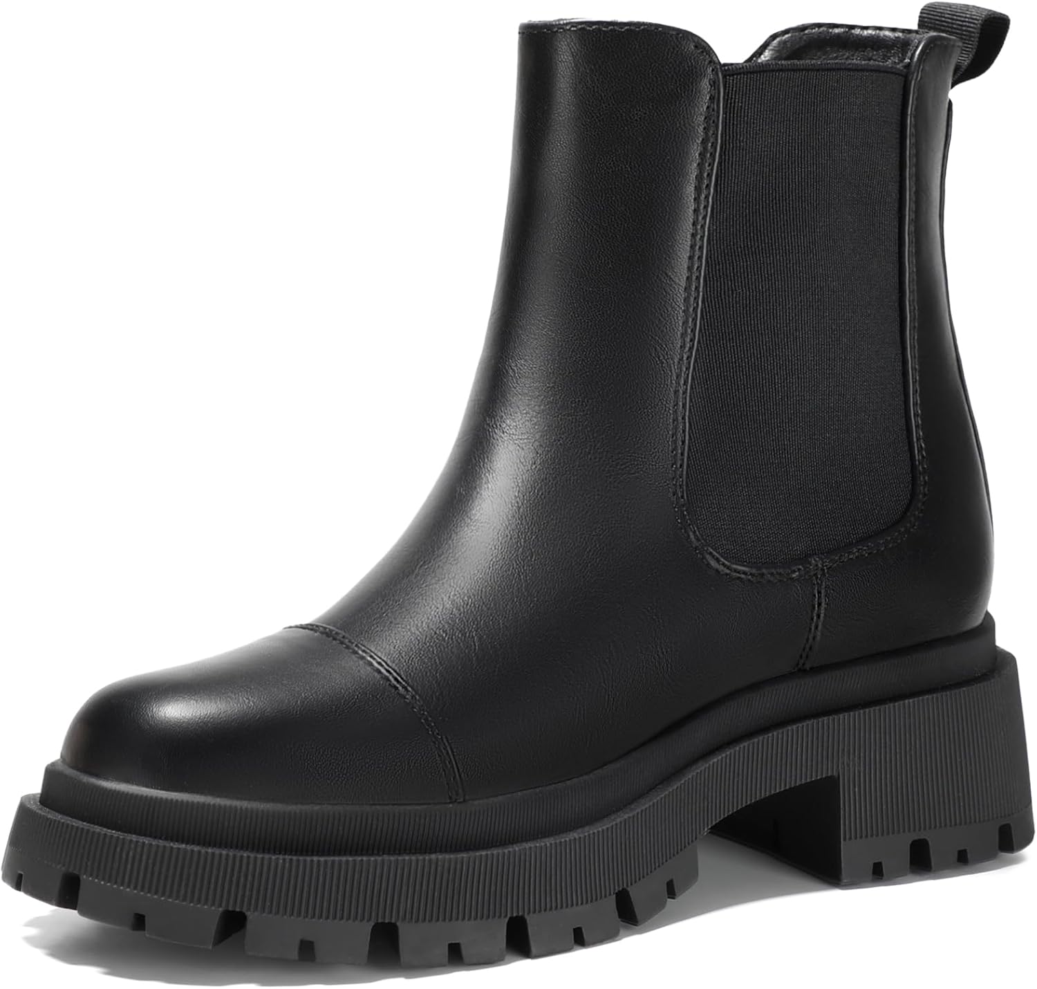 Bacia Chelsea Boots Women Lug Sole Ankle Boots Chunky Heel Slip On Booties 9.5 A...