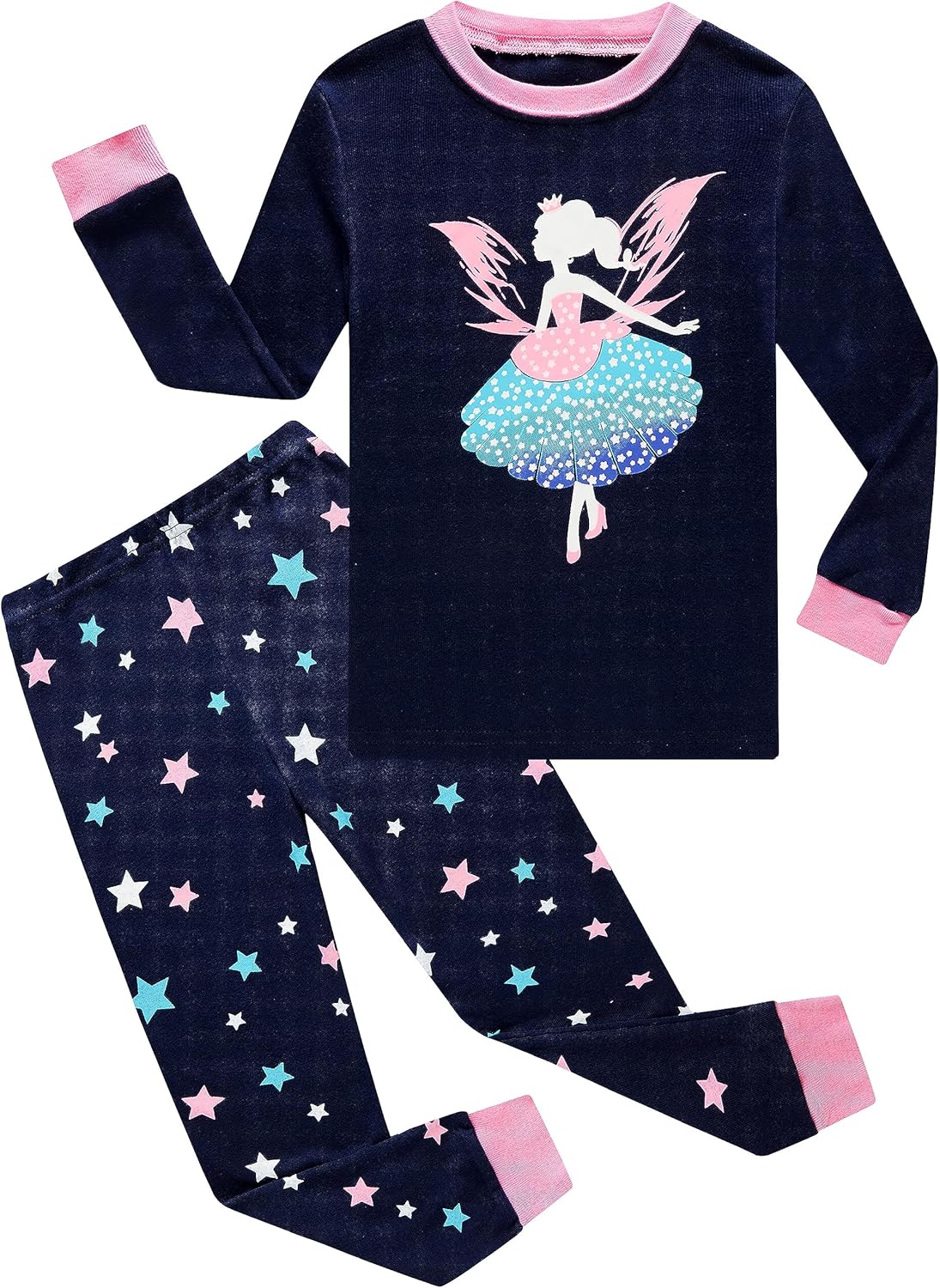 KikizYe Little Big Girls Pajamas Set Long Sleeve PJs 100% Cotton Pyjamas 4 Purpl...