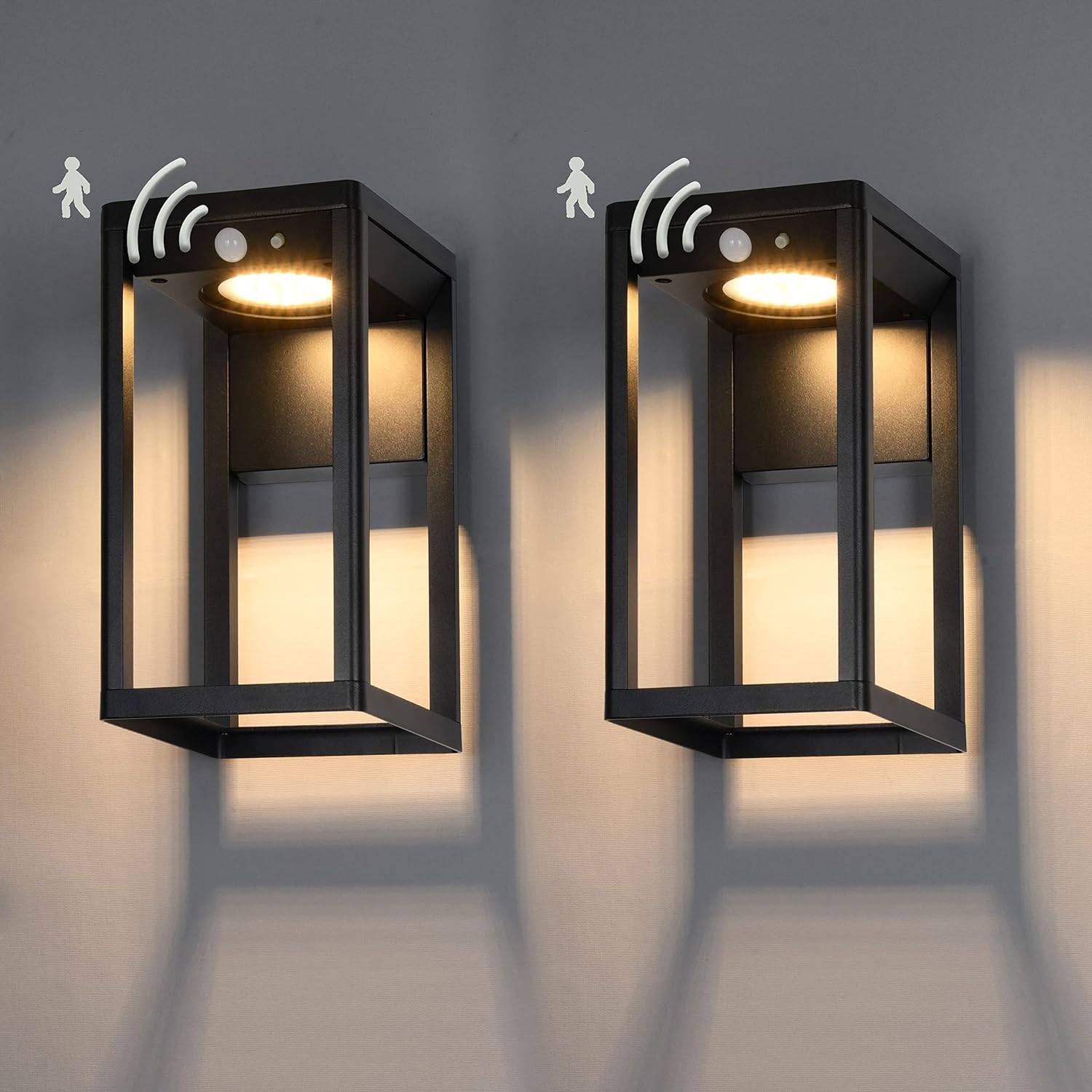 Solar Porch Lights Outdoor, Dusk to Dawn Motion Sensor Lights Waterproof, 2 Pack...