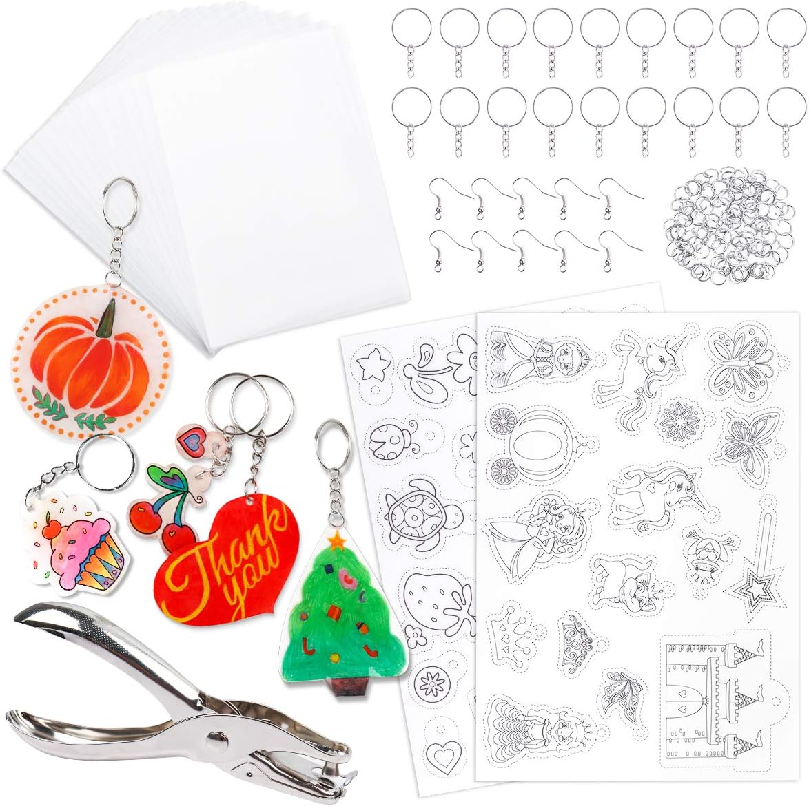 Mocoosy Shrink Plastic Kit for Shrinky Dinks, 148PCS Heat Shrinky Art Sheets for...