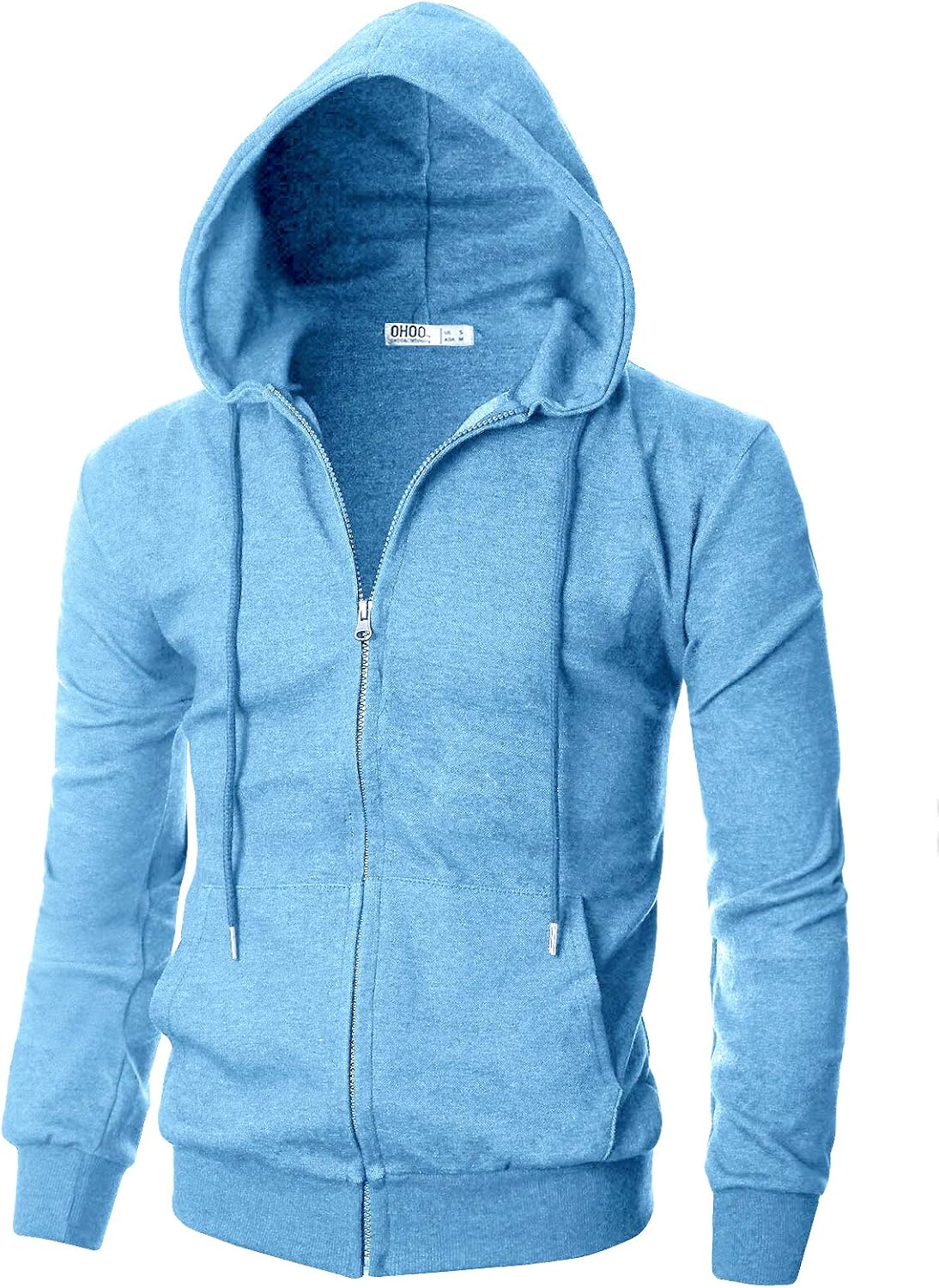 Ohoo Men's Zip Up Hoodie Lightweight Sweatshirt Full Zip Hooded Jacket Dcf136-sk...
