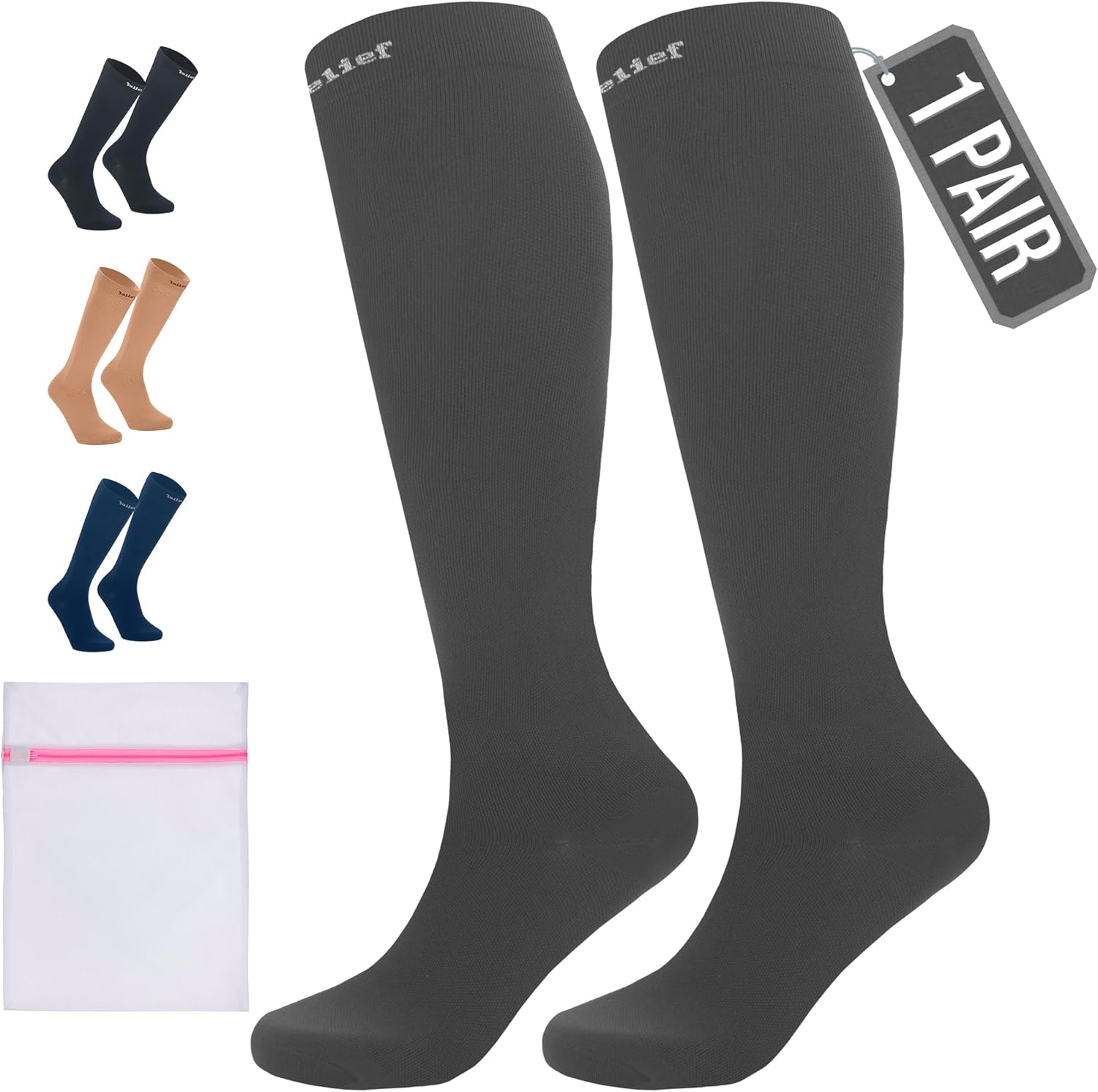 360 RELIEF Flight Compression Socks for Women & Men, Comfortable Travel, Circula...
