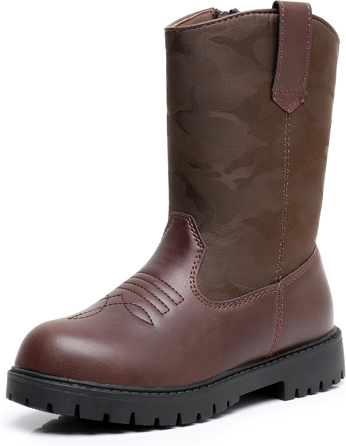 Apakowa Girls Cowgirl Boots Unisex-Child Mid Calf Toddler Cowboy Boot Little Big...