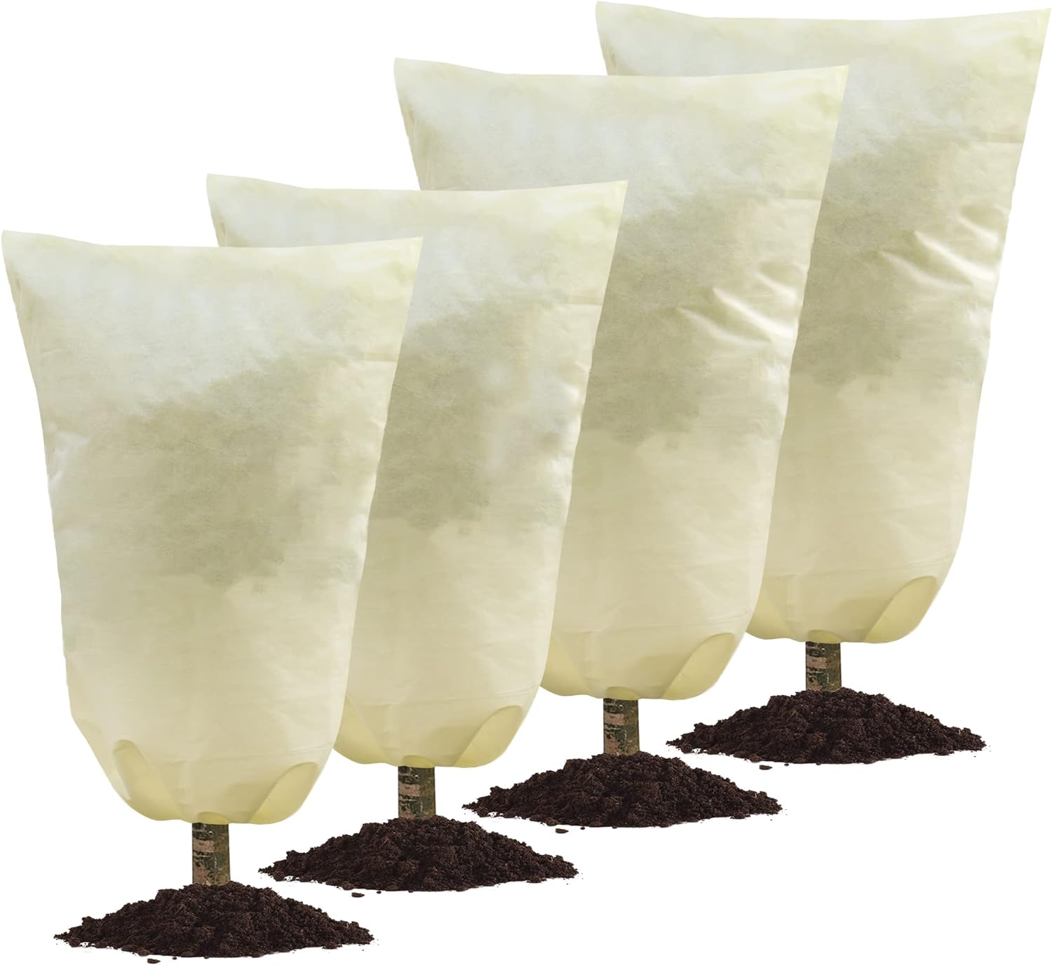 MIXC 4 Packs Plant Fleece Frost Protection 2 Sizes (120x180 CM+180x210 CM) Garde...