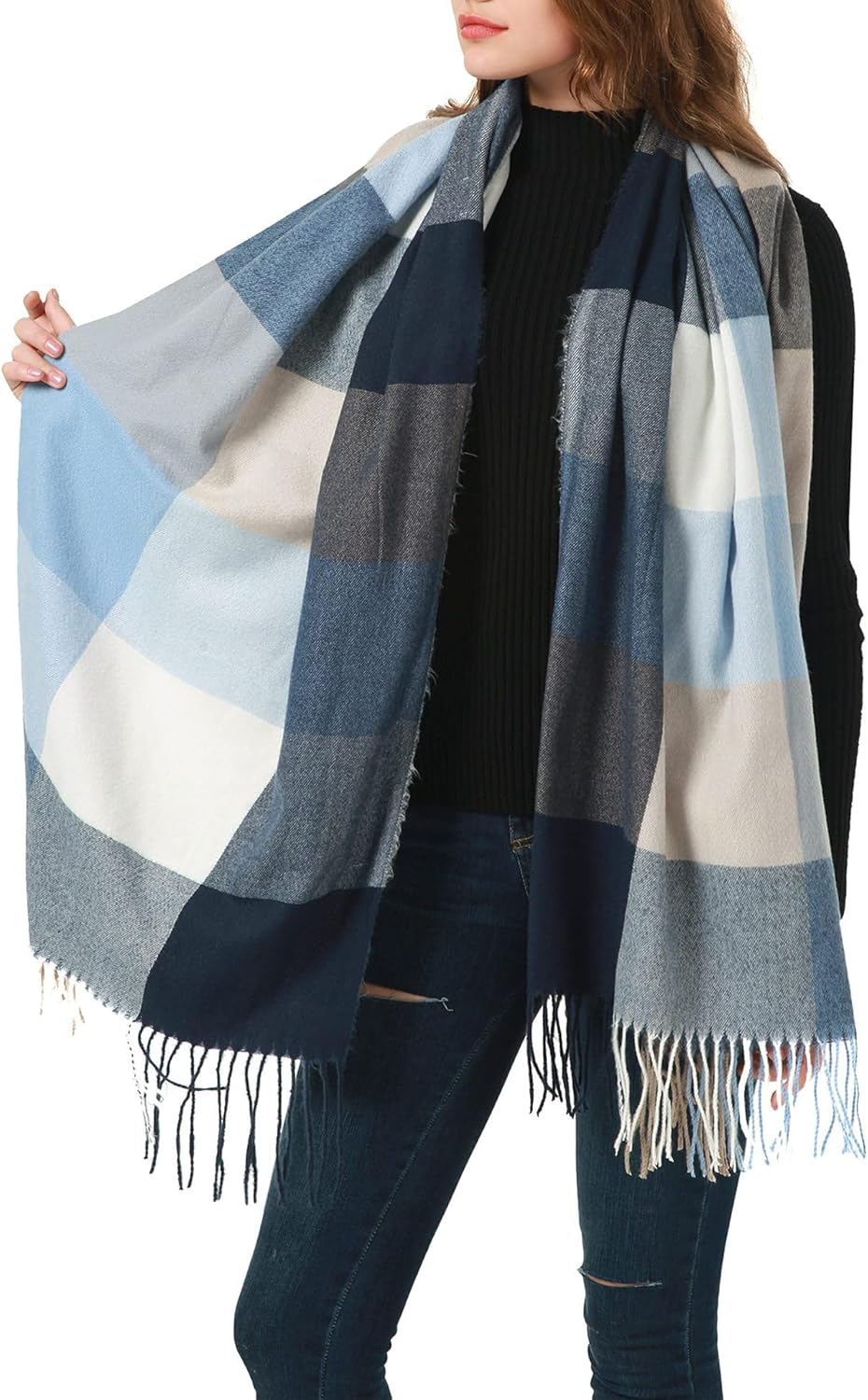 MEANBEAUTY Pashmina Shawls and Wraps for Women Long Scarf Winter Large Scarves B...