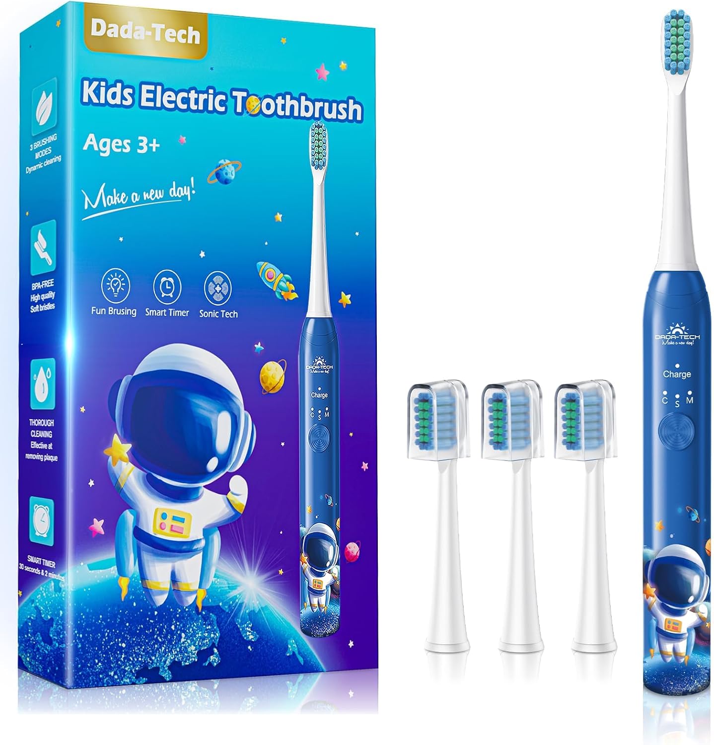 Kids Electric Toothbrush 3-5-6-12 Rechargeable Childrens Electric Toothbrush wit...