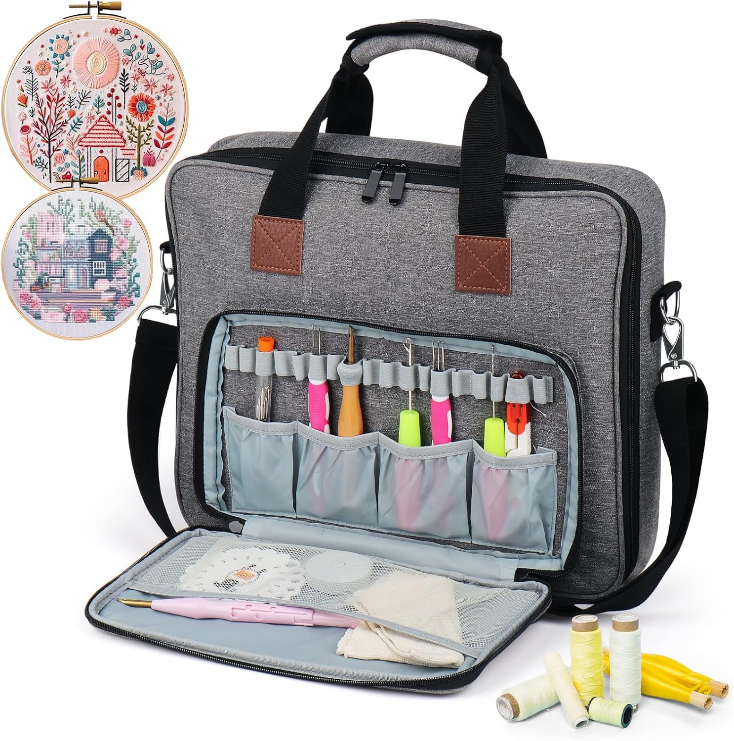 Coopay Embroidery Storage Bag for Beautiful Embroidery Designs, Large Capacity a...