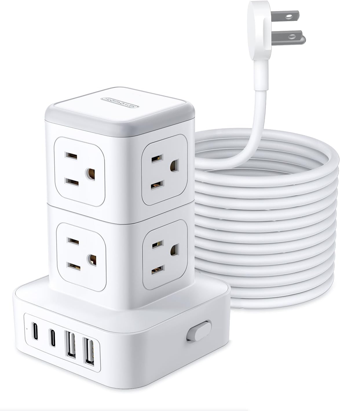 Tower Power Strip with Surge Protection 15 FT, NTONPOWER 1080J Surge Protector w...