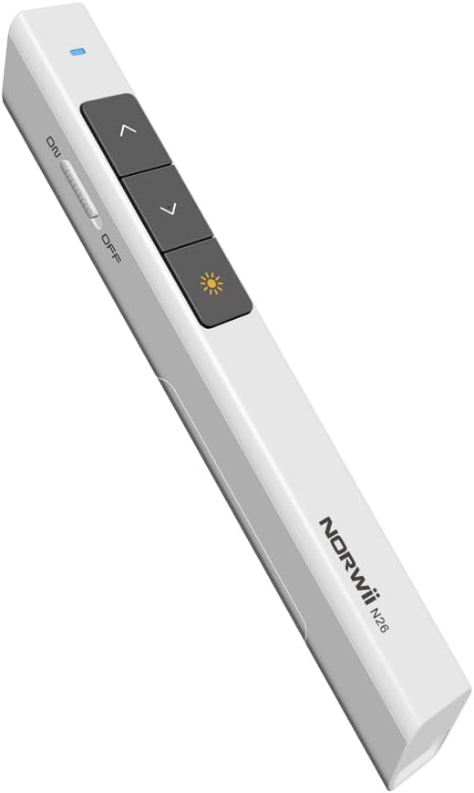 NORWII N26 Presentation Clicker 330FT/100M, 2.4GHz Wireless Presenter PPT Clicke...