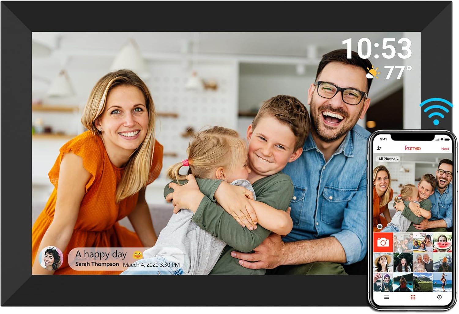 Digital Photo Frame, WiFi 10.1 Inch Digital Picture Frame, 1280x800 IPS LCD Touc...