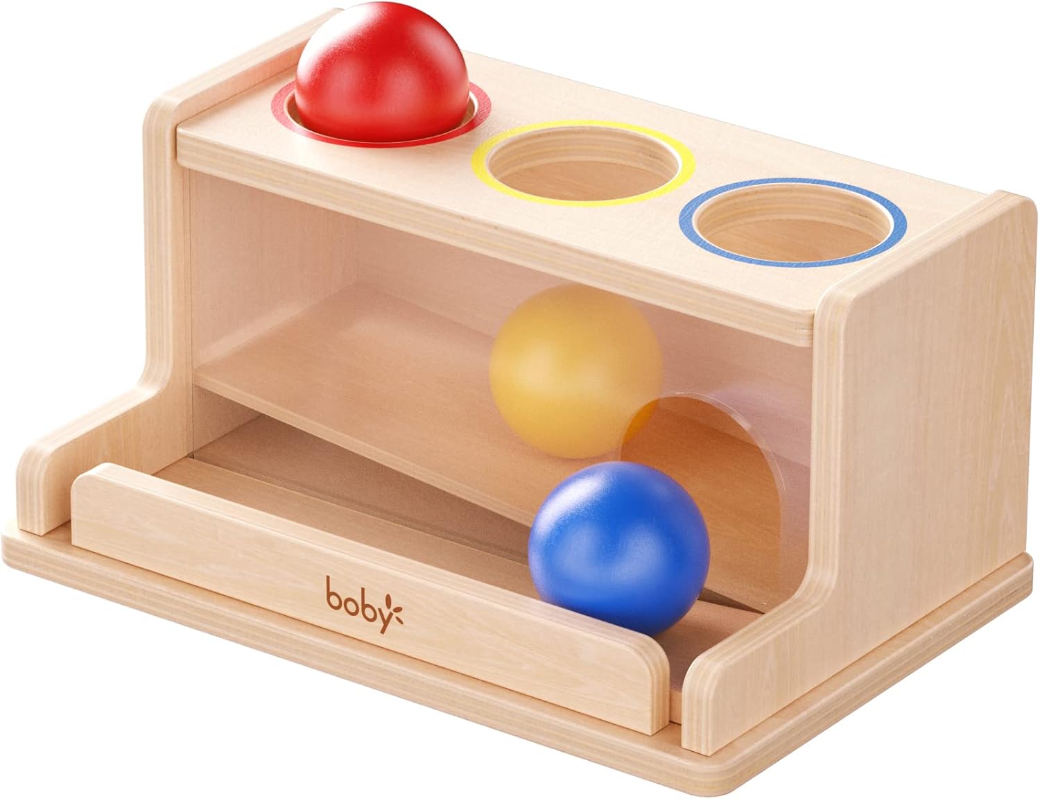 Dailyfunn Montessori Toys Object Permanence Box, Ball Tracker Drop Push Toy for...