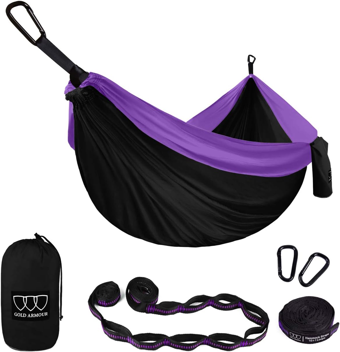Gold Armour Camping Hammock - XL Double Hammock Portable Hammock Camping Accesso...