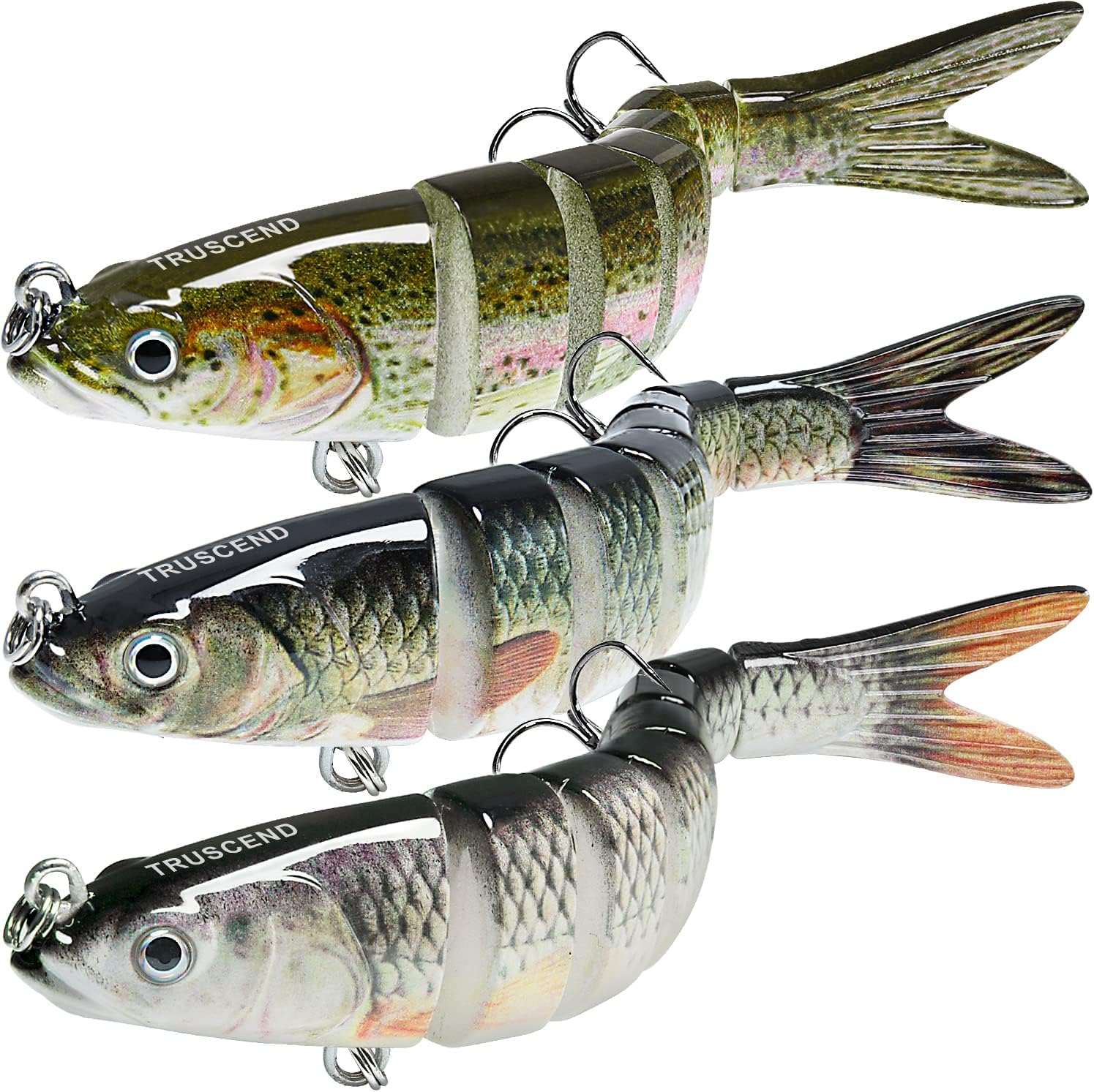 TRUSCEND Fishing Lures for Freshwater and Saltwater, Lifelike Swimbait for Bass...