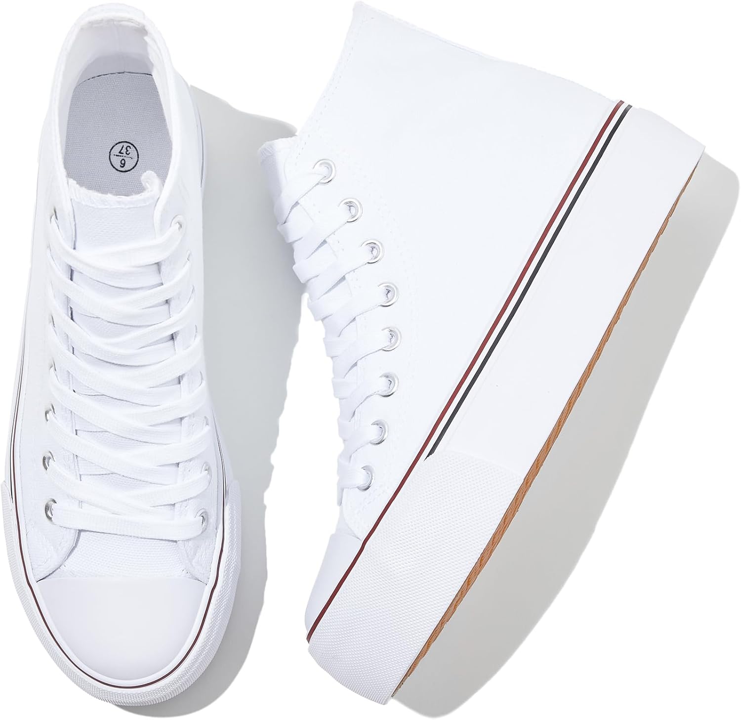 Waluzs Platform Sneakers for Women Womens Fashion High Top Sneakers Women's Canv...