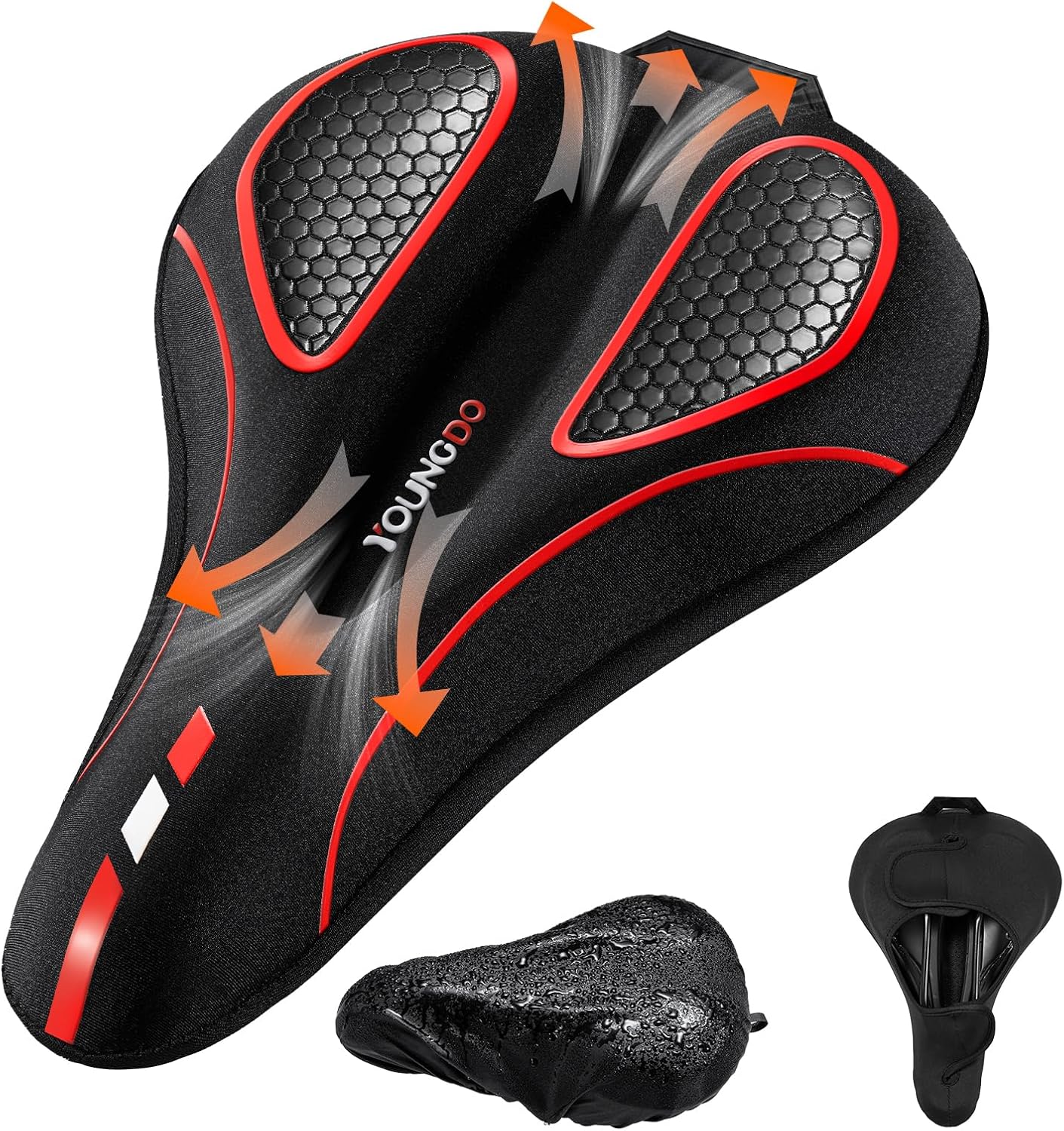 YOUNGDO Bike Seat Cushion with Waterproof Gel Bike Seat Cover, Bicycle Seat Cush...