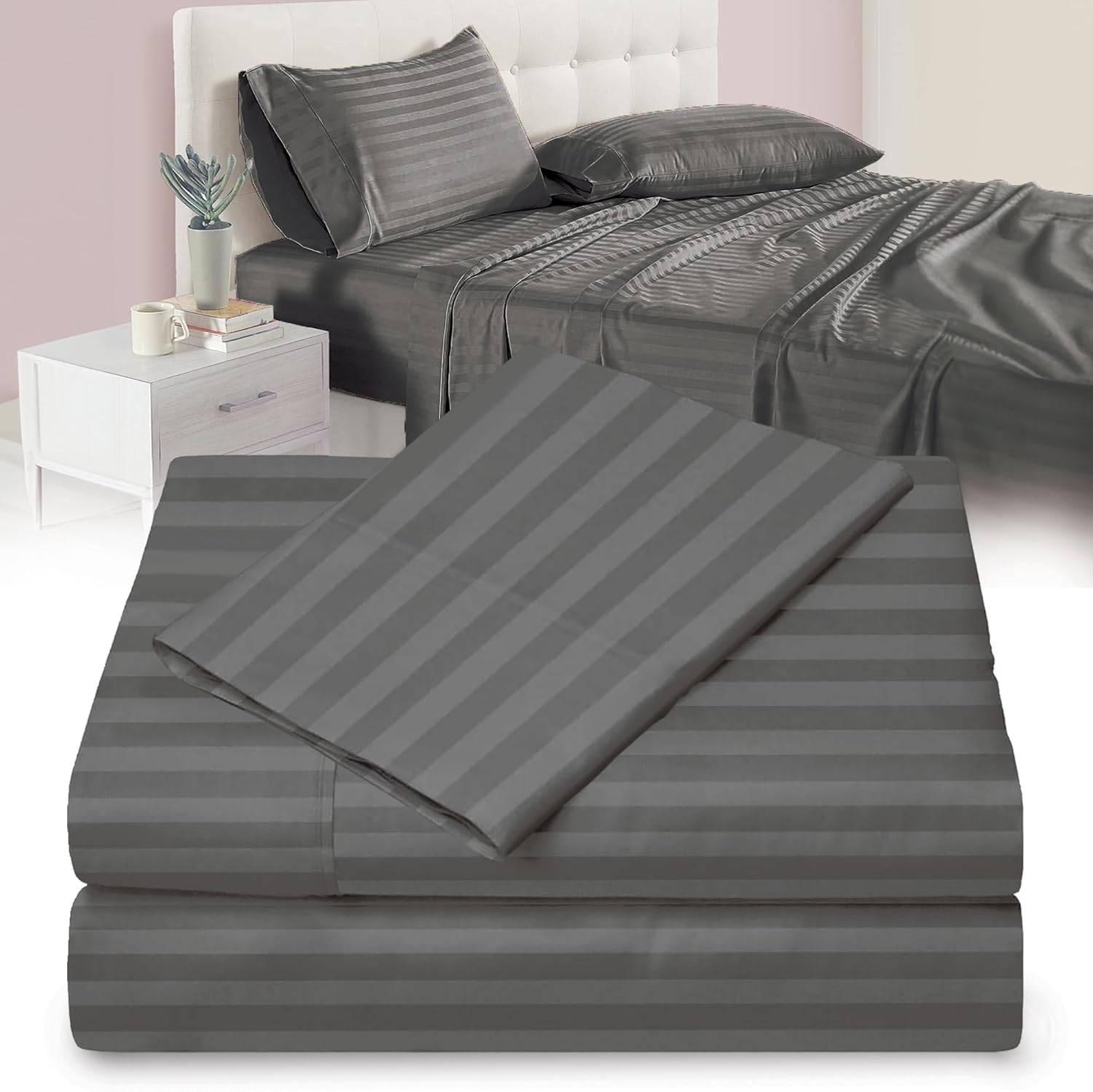 Twin XL 100% Microfiber Double Brushed Sheet Set - Extra-Soft & Wrinkle-Free - 1...
