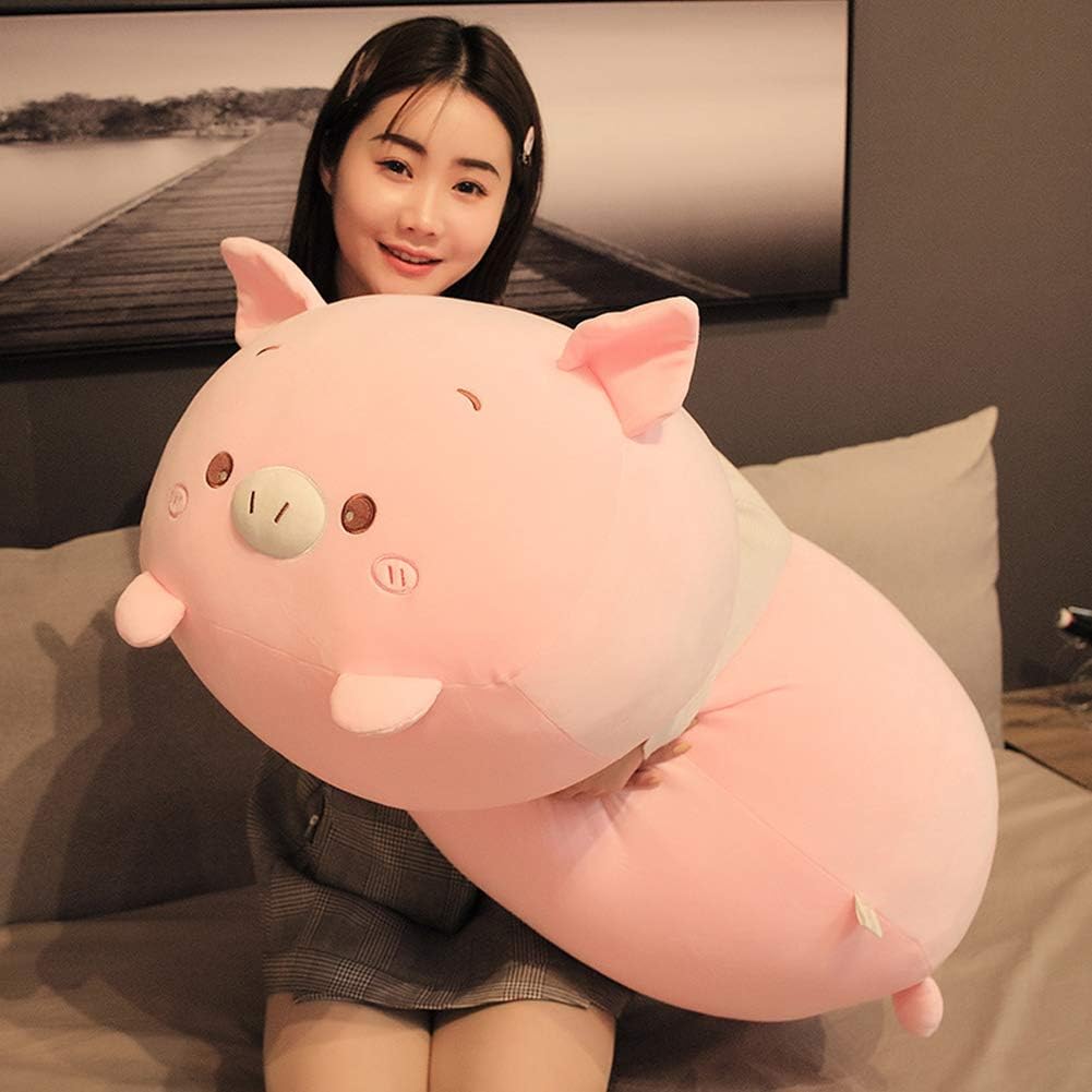Pig Plush Pillow Soft Pig Stuffed Animal Toy Piggy Body Pillow, 33.5" Pig-Large