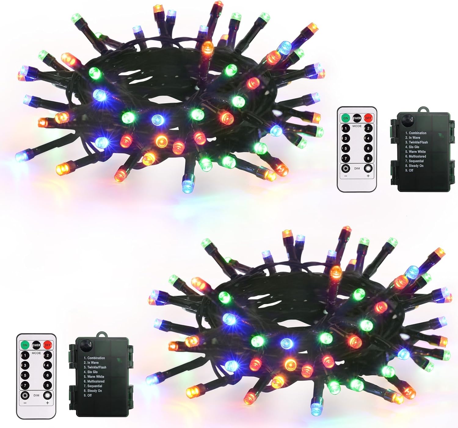 CCILAND 2 Pack Christmas String Lights, 5M 50 LED String Lights Battery Operated...
