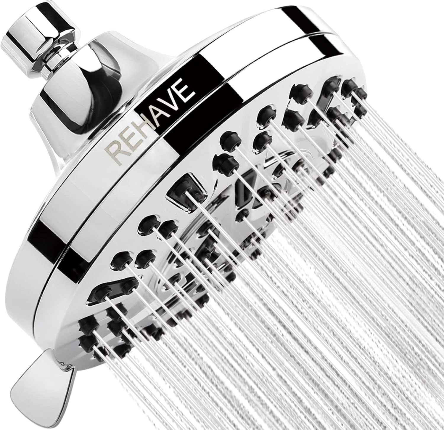 REHAVE 5.1-Inch Rainfall Shower Head with 63 Jets, 8 Spray Modes - Chrome Finish...