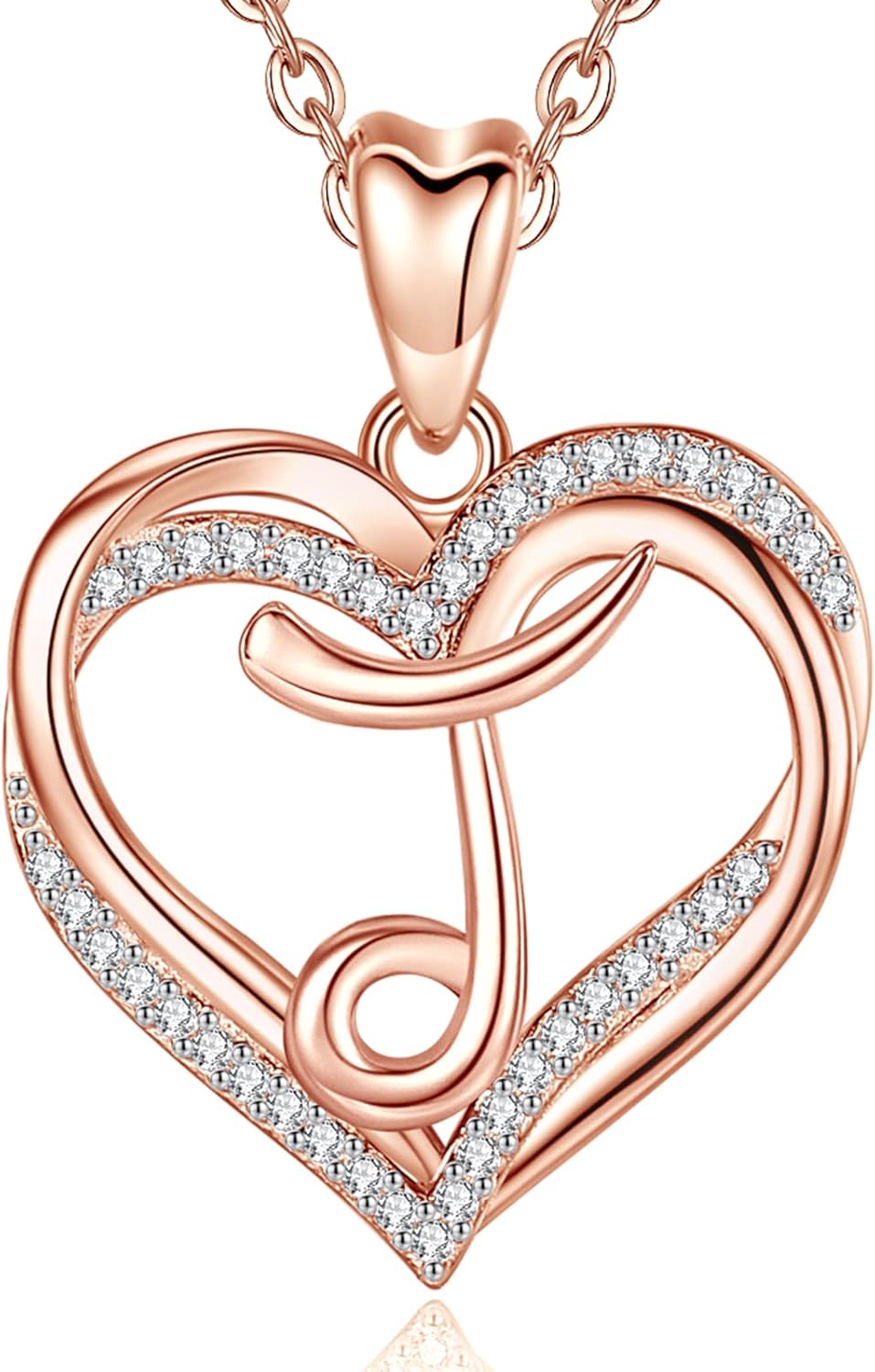 INFUSEU Unique Initial Necklaces for Women Girls Small Heart Letter Jewelry, Mea...