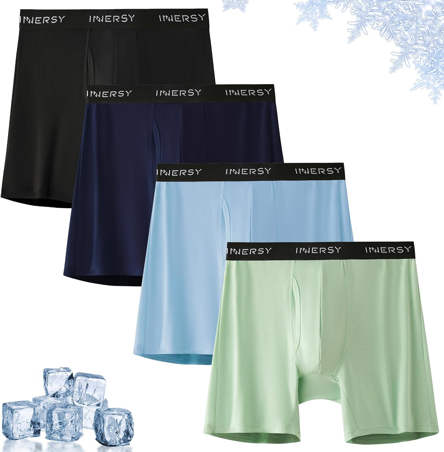 INNERSY Men's Bamboo Viscose Boxer Briefs Breathable Moisture-Wicking Underwear...